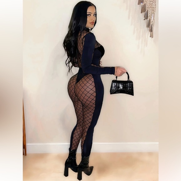 Sheer Mesh Jumpsuit - Picture 2 of 3